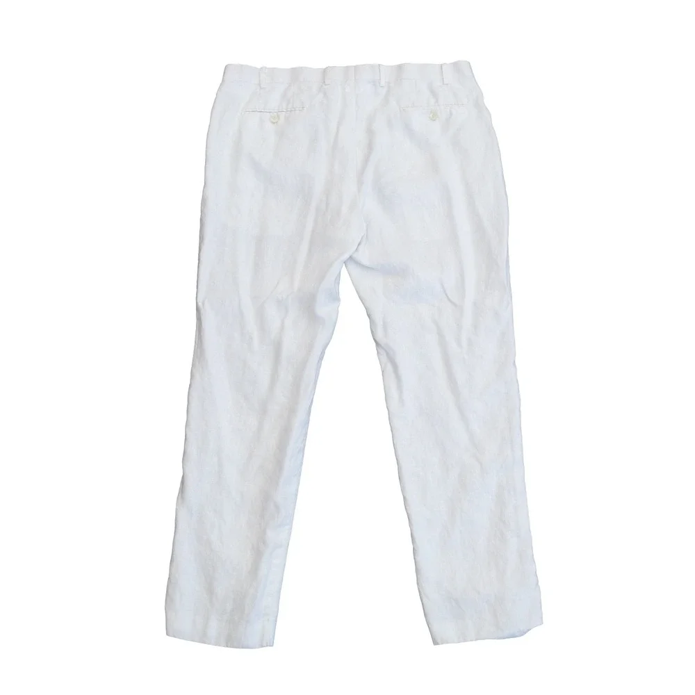 Lauren Ralph Lauren‎ Mens White Linen Dress Pants Trousers 40W x 32L